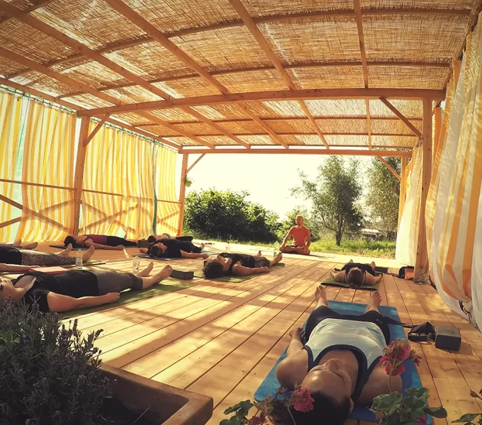 Tuscan Fitness Outdoor Yoga deck